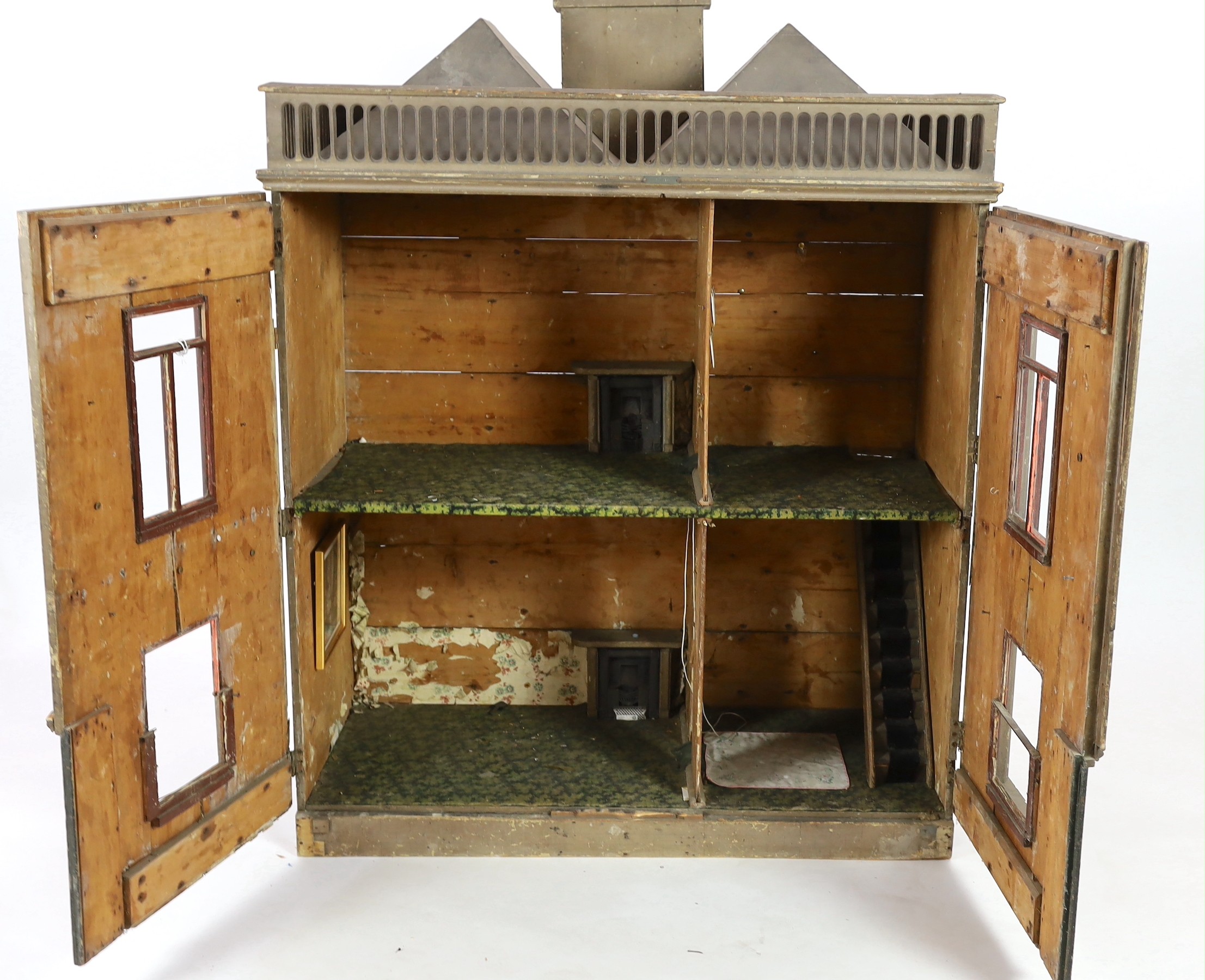 A very large English dolls’ house, circa 1840-1850, 150cm high